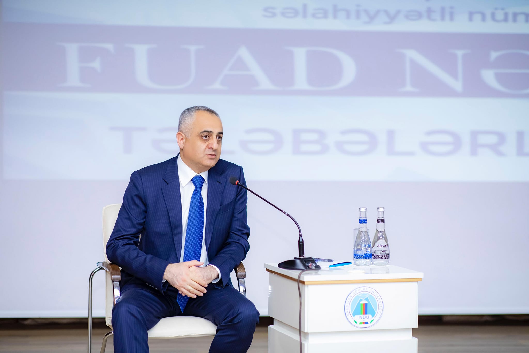 Fuad Najafli, authorized representative of the President of the Republic of Azerbaijan in Nakhchivan Autonomous Republic, met with students within the "Open Microphone" project held at Nakhchivan State University